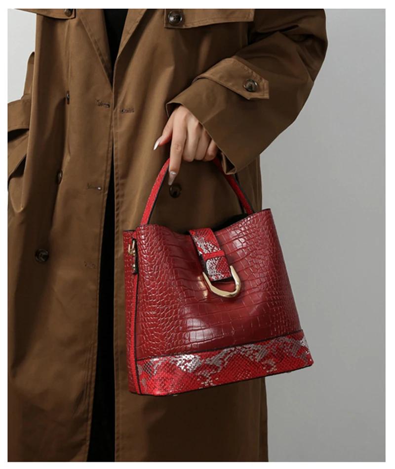 2025 New Soft Leather Bags Luxury Designer Handbags Brand High Quality Crocodile Pattern Women Crossbody Shoulder Bag Sac à main