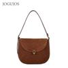 JOGUJOS Women's Genuine Leather Large Capacity Shoulder Bag - Fashionable Underarm Handbag for Commuting
