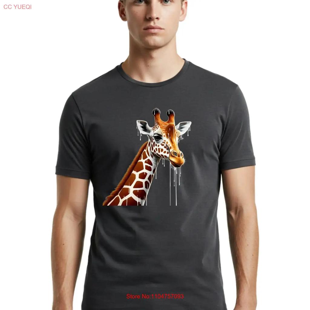 Melting Giraffe 2 Unisexs T Shirt 100 Cotton Casual Summer Wear Vintage Homme Slightly Breathable Fashion Designer Clothes