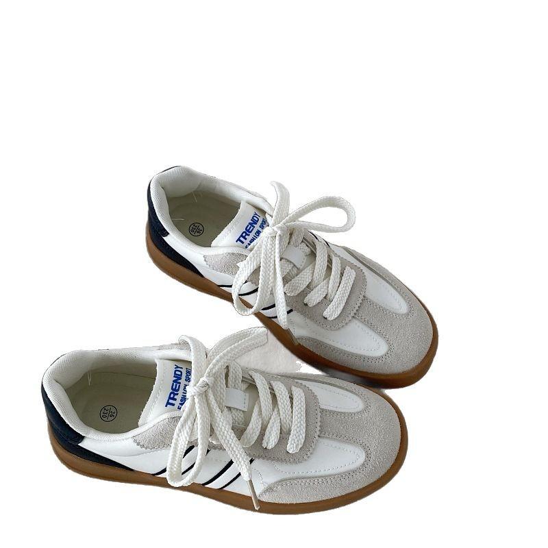 2025 Frühling neue rote deutsche Trainingsschuhe Damen leichte flachsohlige Retro Hongkong-Stil vielseitige lässige Forrest Gump Board-Schuhe