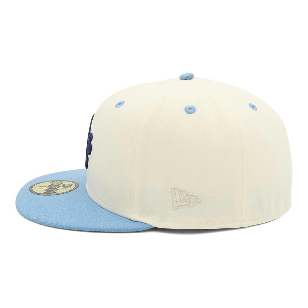 New Era 59FIFTY Cap MLB Oakland Athletics OAK Blue White SIDE PATCH ONSPOTZ Exclusive and 5950 Side Patch Straight Flat Visor Fashion Trends Popular