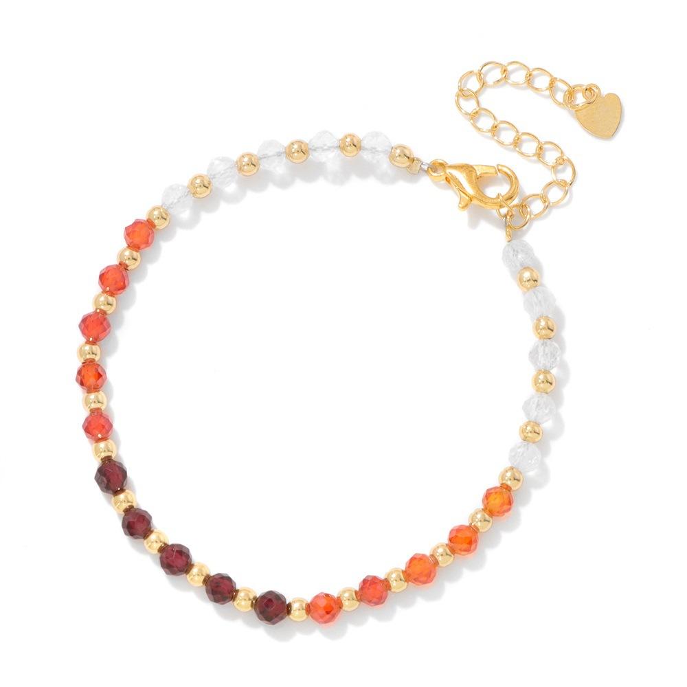 

JYL TS Bracelet Adjustable Beaded Faceted Minimalist Versatile Attracts Charm & Balance red color попередній колір мережива