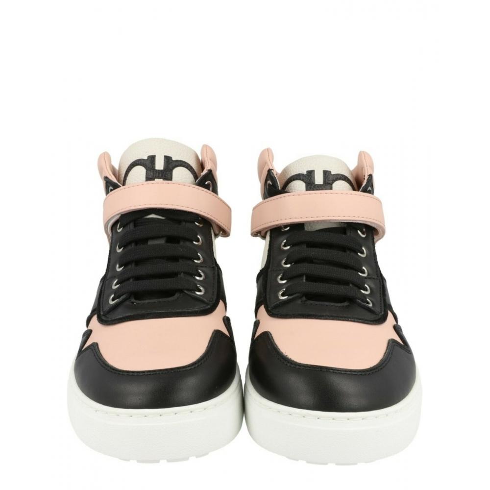 Salvatore Ferragamo Noe High Top Sneakers Black