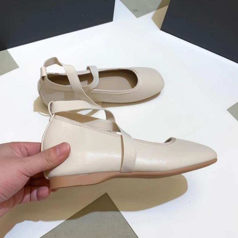 Fashion Women's Flat Shoes Spring New Square Head Shallow Mouth Soft Sole Anti-slip Wear-resistant Low-top Shoes
