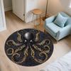Oktopus,Runder Teppich,Teppich für Wohnzimmer Schlafzimmer Sofa Spielzimmer Dekor,Rutschfeste Fußmatte
