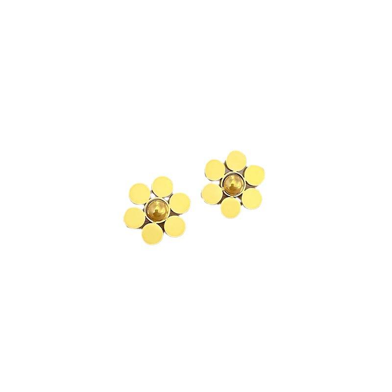 Mori Six-Leaf Flower Minimalist Stud Earrings Cold Men'S And Women'S Earrings Personality Temperament Banquet Earrings