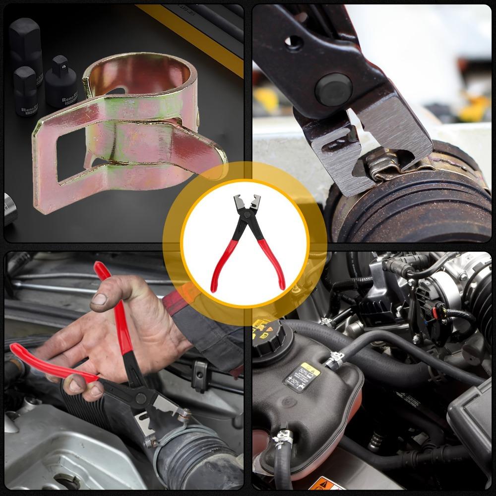 7in Clic-R Type Hose Clamp Plier, CV Boot Clamp Snap Pliers, Heavy-Duty Metal for Car Water Air Conditioner Pipe Repair