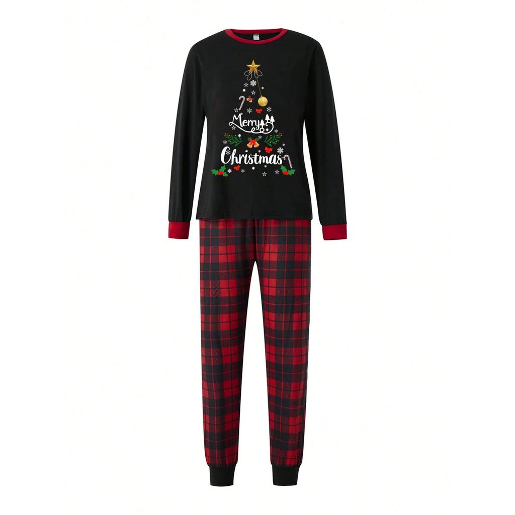 Christmas Print Cute Family Set Pajamas, Home Clothes, Family Set Long Sleeve Top Pants Set