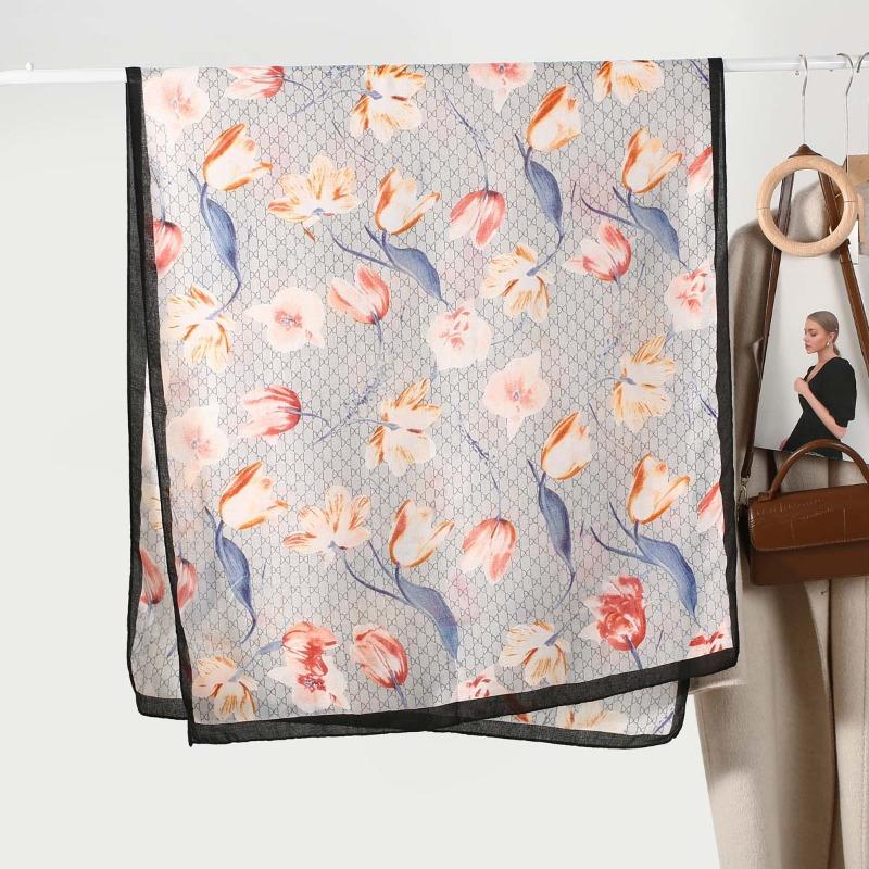 New Spring and Summer Silk Scarf Thin Yarn Scarf Cotton and Linen Feel Scarf Women's Autumn and Winter Versatile Long Yarn Shawl Dual-purpose