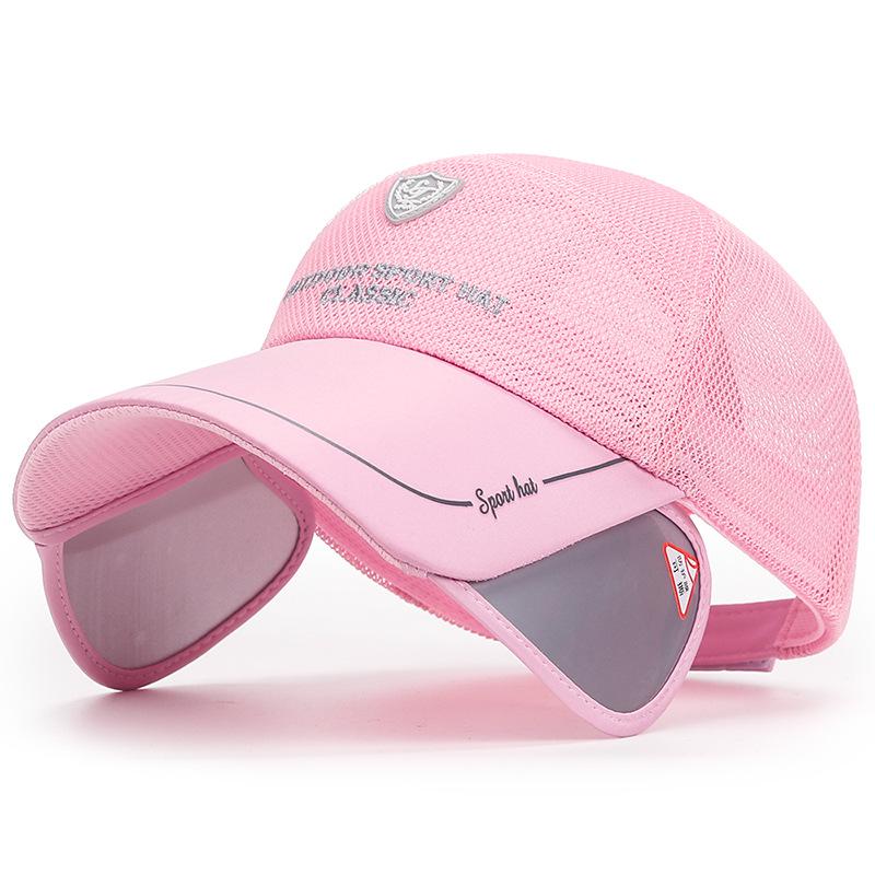 Unisex Summer Mesh Cap with Extended Telescopic Brim for Outdoor Sun Protection