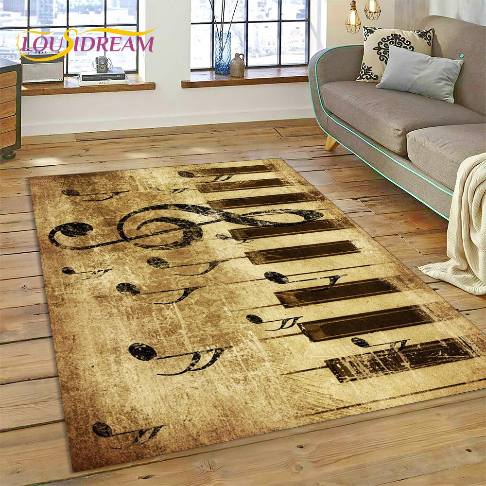 Dywan 3D z kreskówkowym instrumentem muzycznym w kształcie klawiszy pianina do domu, salonu, sypialni, pod sofę, wycieraczka, dekoracja, dywanik dla dzieci, mata podłogowa antypoślizgowa