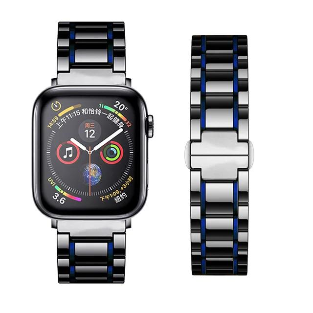 Ceramic Metal strap for Apple watch 45mm 44mm 41mm 42mm 46mm Replacement bracelet Wristband iwatch Ultra 10 9 8 7 6 5 4 SE band
