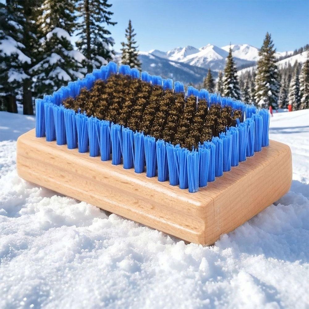 Horsehair Ski Waxing Brush Wooden Handle Brush Snowboard Tool Snowboard Brush Winter Sports