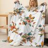 Soft Flannel Fleece Blanket Breathable, Floral Pattern, Plush Warm Decorative Home Throw for Halloween Christmas, Cozy Everyday Use
