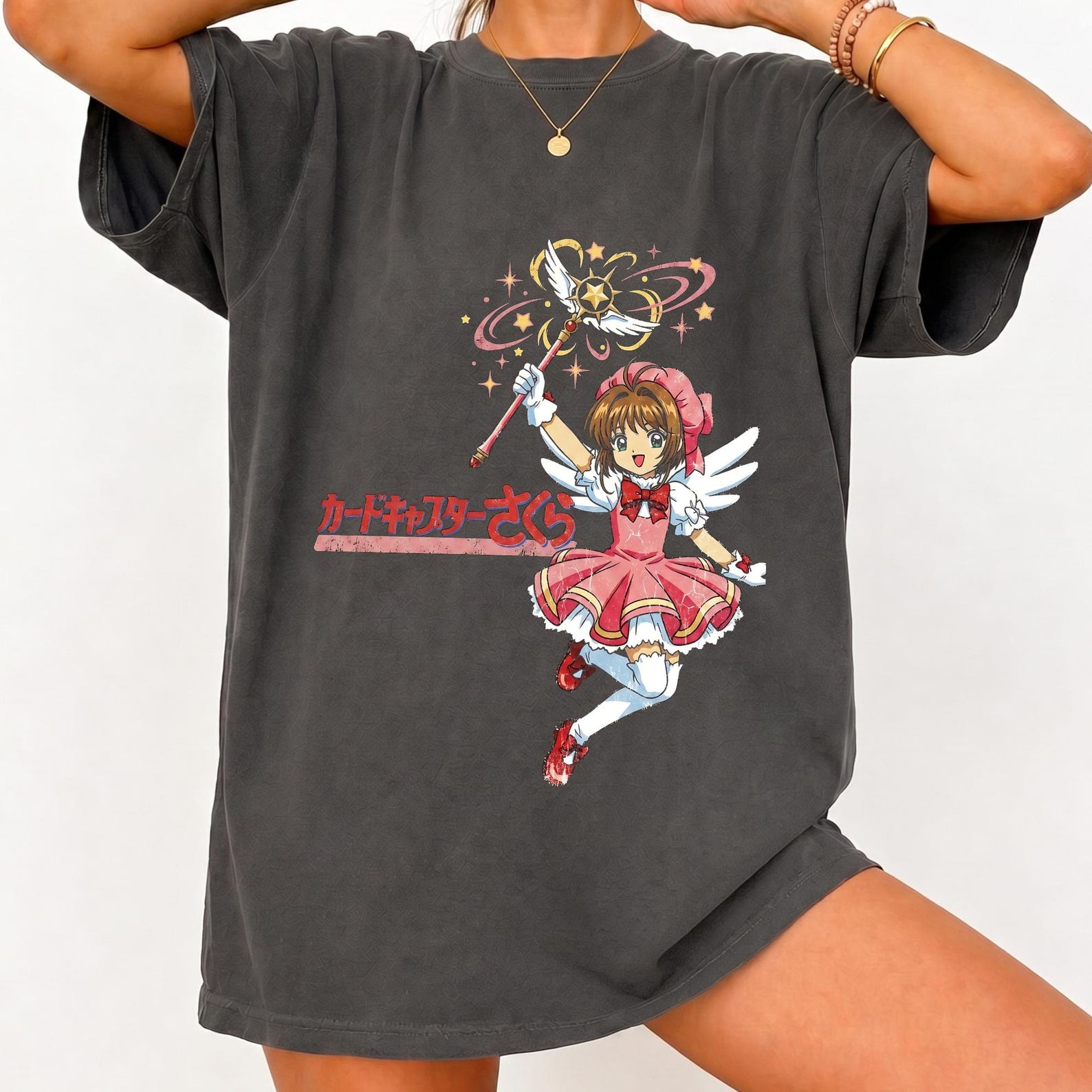 Cardcaptor Sakura Vintage T Shirt, 90s Anime Tee, Magical Girl Graphic Shirt, Cute Anime Tee S