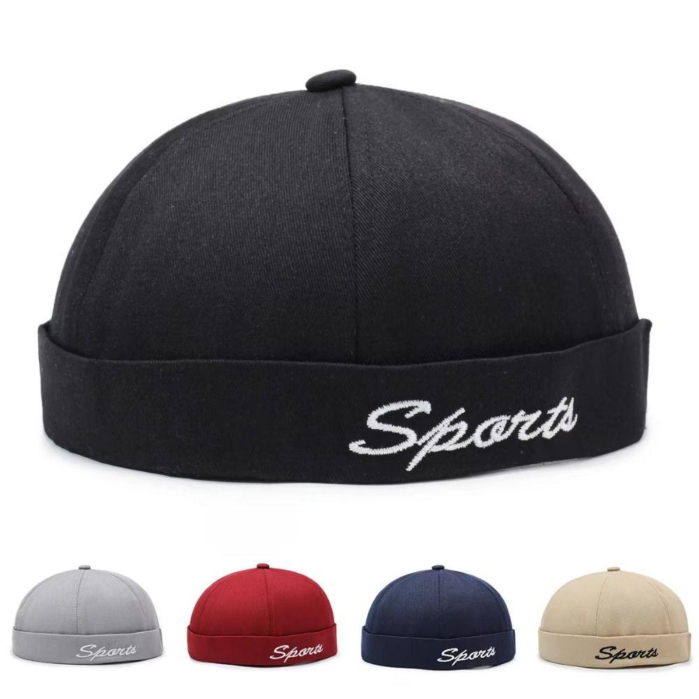 Adjustable Hip Hop Cap Solid Color Street Dance Hat Retro  Fashion Beanie Hat  Men