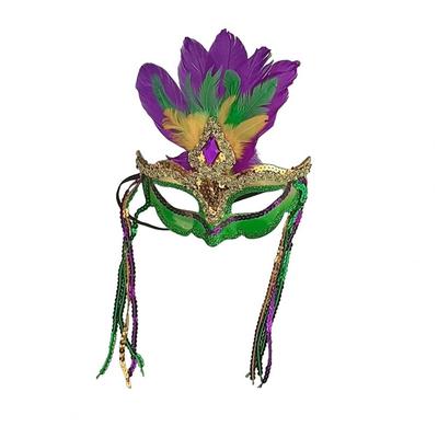 Pailletten Maskerade Maske Mardi Gras Feder Maske Grün Gelb Lila Mardi Gras Kostüm Accessoire Karneval Masken Party Masken