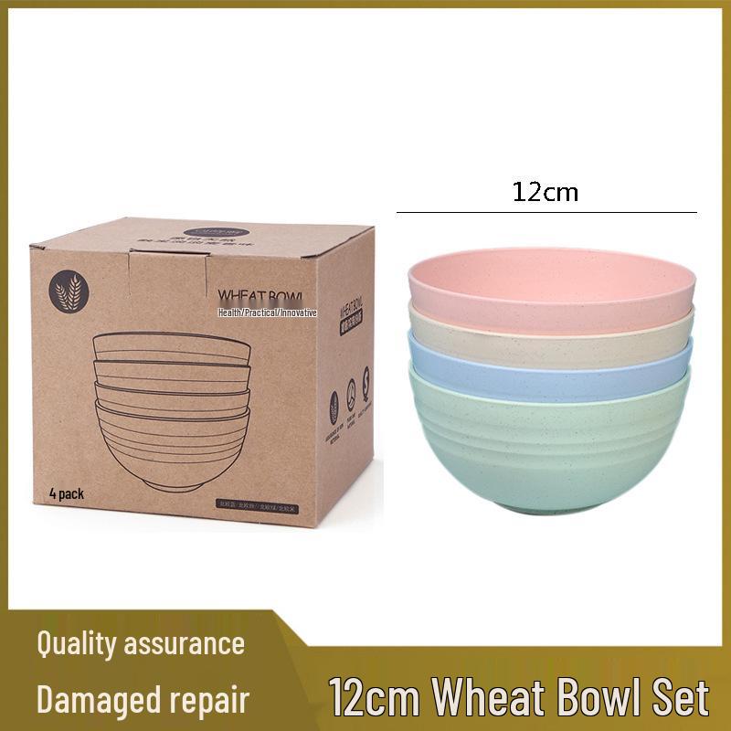 Eco-Friendly Wheat Straw Tableware Set: Portable Fork, Spoon, Chopsticks (3-Piece) + Cup, Bowl, Plate (6-Piece) - Ideal Promotional Gift