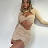 Cut Sleeve Out Long Sexy Skirts Suits Lady Outfits Matching Sets Women Twist Crop Top And Skirts 2 Piece Sets