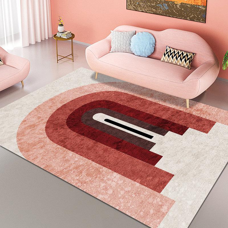 Retro Geometric Style Living Room Carpet Bedroom Bedside Carpet Modern Minimalist Luxury Floor Mat