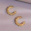 European American Simple Circle Broken Silver Stud Earrings Women French Temperament Niche Light Luxury High-end Versatile Ear Jewelry Gift