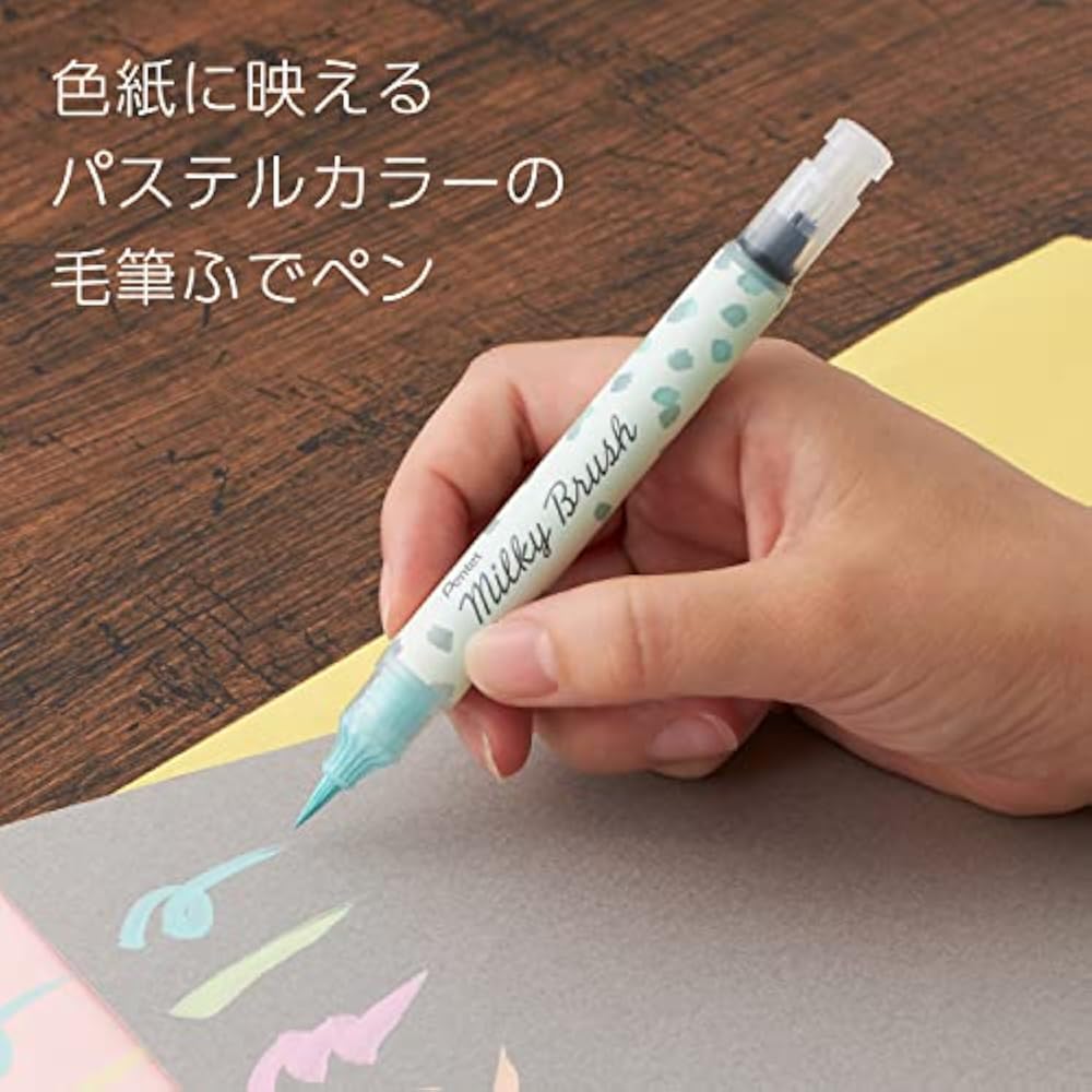 Pentel Color Brush Pens Milky Blush Pastel Mint Green 5 pcs XGFH-PD