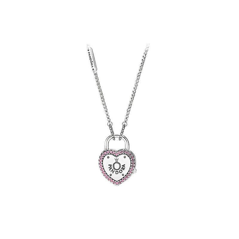 Pandora Lock of Oath Necklace Women s Silver 396583FPC
