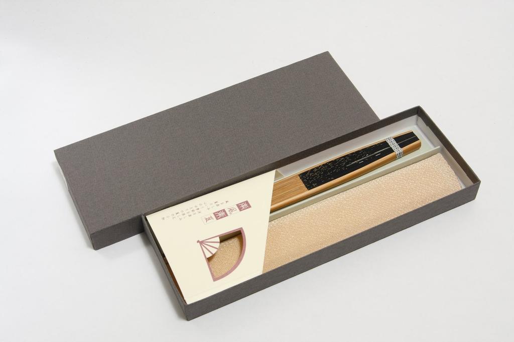 fan for dragonfly and moon bamboo with case and presentation [Hasegawa] Kyoto-style men, design, carving, box.