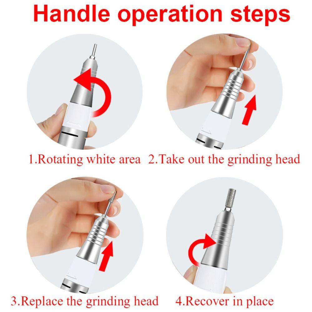 Replacement Handle Nail Art Grinding Pen Pen Handle Manicure Pedicure Tool Nail Polishing