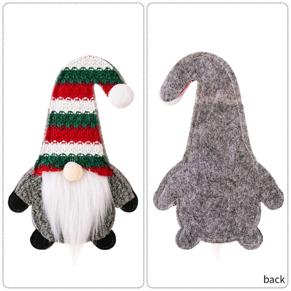3pcs Handmade Christmas Gnome Cutlery Cover Exquisite Xmas Tableware Storage Bag  Home Xmas Decor