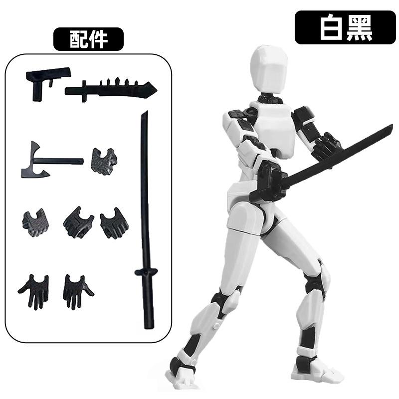Lucky Man Toy Building Block Assembly Robot Multi-jointed Man Movable Decompression Doll Hand Figure Variety Model Ornament