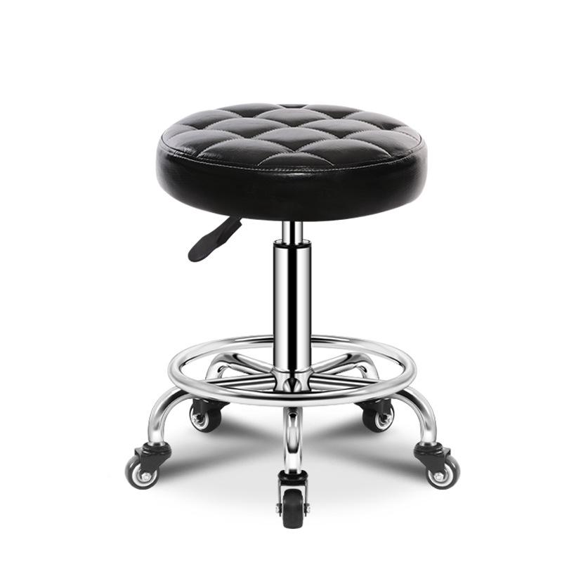 Hairdressing Rotating Salon Stool - Large Barber & Beauty Chair with Rollers
