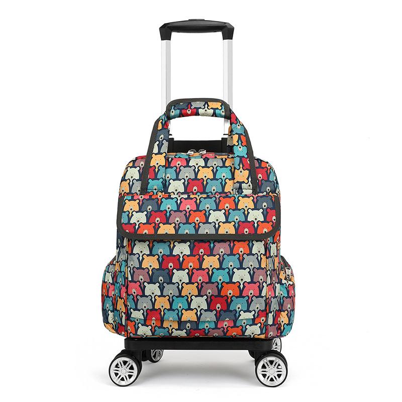 

Lightweight Foldable Waterproof Trolley Handbag with Universal Wheels for Short Trips and Boarding 16 inch