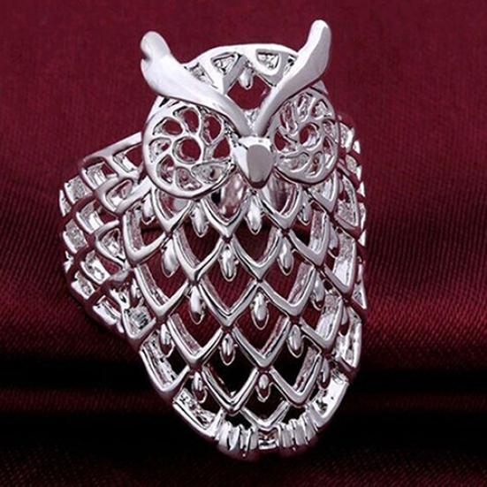 Kvinner Mote Ugle Hul Fingerring Pretty Søt Mote Tilbehør Gave