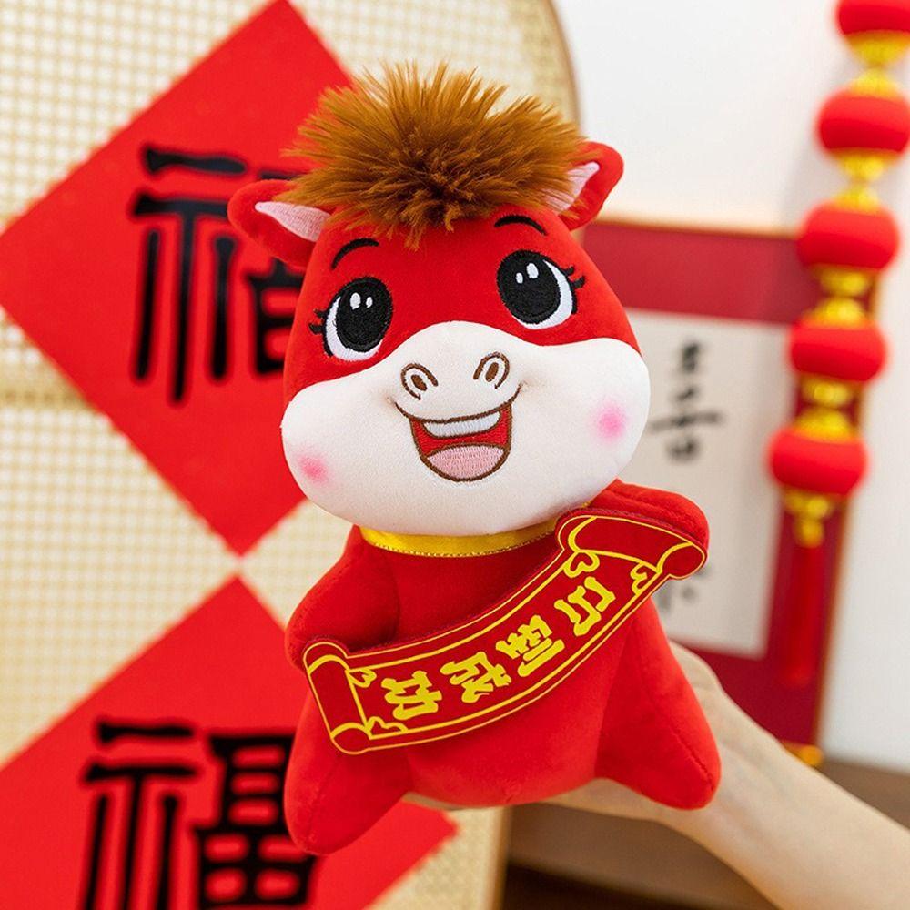 PP Cotton Filling Plush Horse Toys Cute Horse Year Mascot 2026 Horse Stuffed Animal  Office Decor