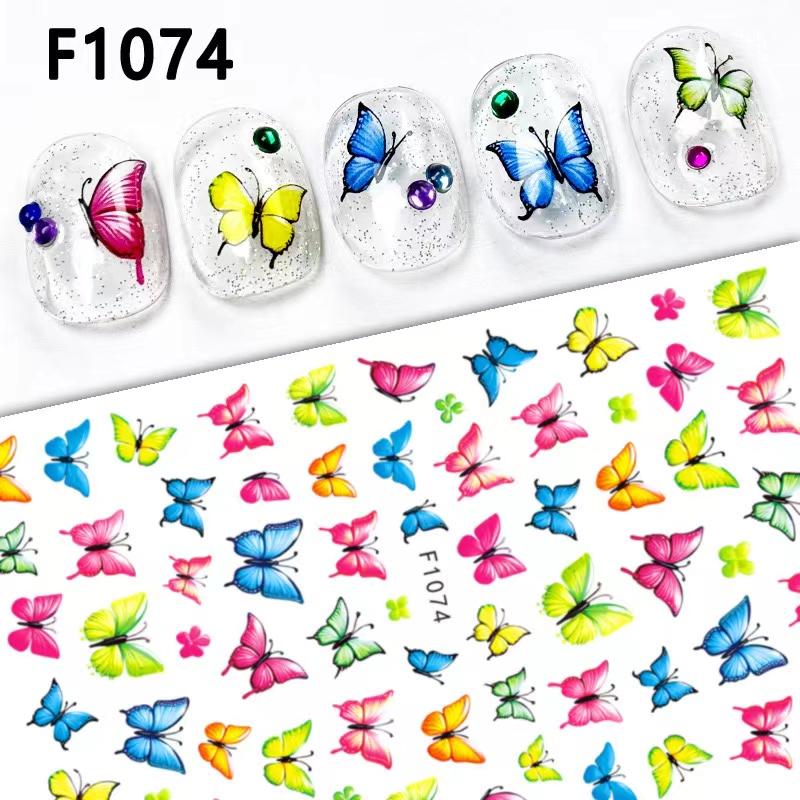 2pcs Autumn Flower Nail Stickers Y2K Butterfly Nail Supplies Nail Decals Cute Bee Fox Stickers For Nails Nail Art Decoration