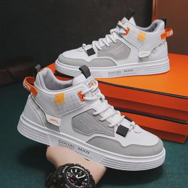 2024 Spring/Summer Men's Trendy High-Top Sneakers: Casual, All-Match Student Footwear
