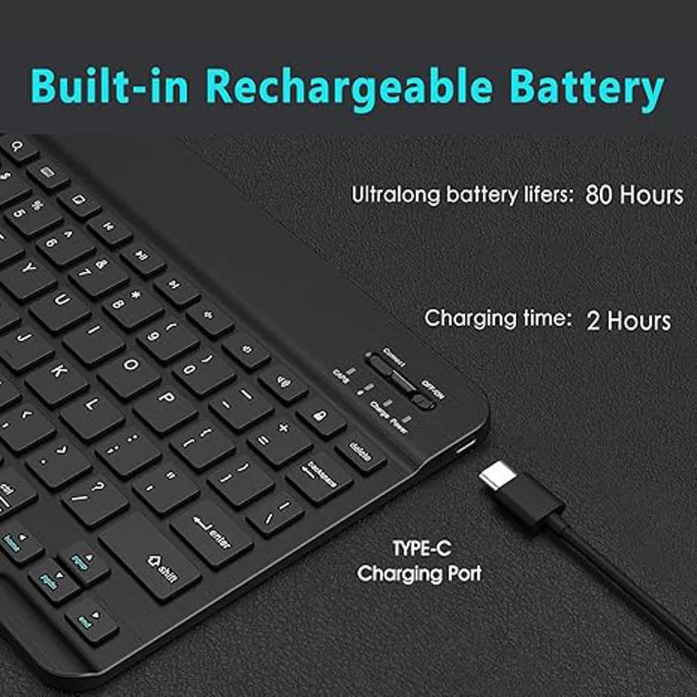 Redmi Pad 2 SE 9.7 Hülle & Xiaomi POCO C1 Kabellose Bluetooth-Tastatur Lederhülle