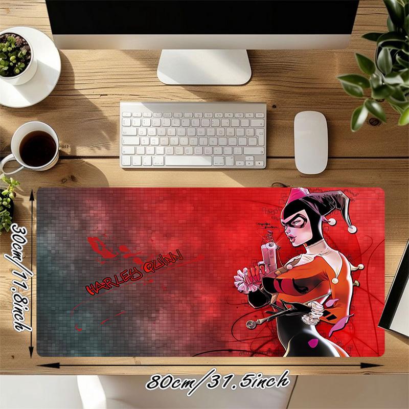 Harley Quinn Xl Gaming Mouse Pad Nonslip Rubber Base Stitched Edge Waterproof Desk Mat For Pc Laptop Gamer Office Computer Accessories C927342