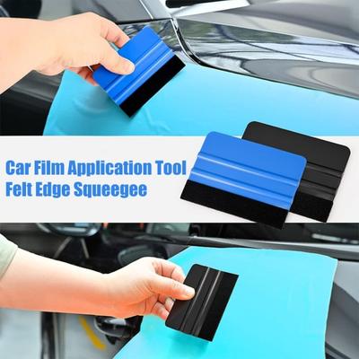 Kit 5 Pezzi Strumento Applicatore Pellicola Vetri Auto Professionale Squeegee con Bordo in Feltro Raschietto per Wrapping in Vinile Strumento di Installazione