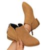 Large Size Pointed Square and Low Chelsea Boots Autumn New Rear Zipper European and American Women's Boots