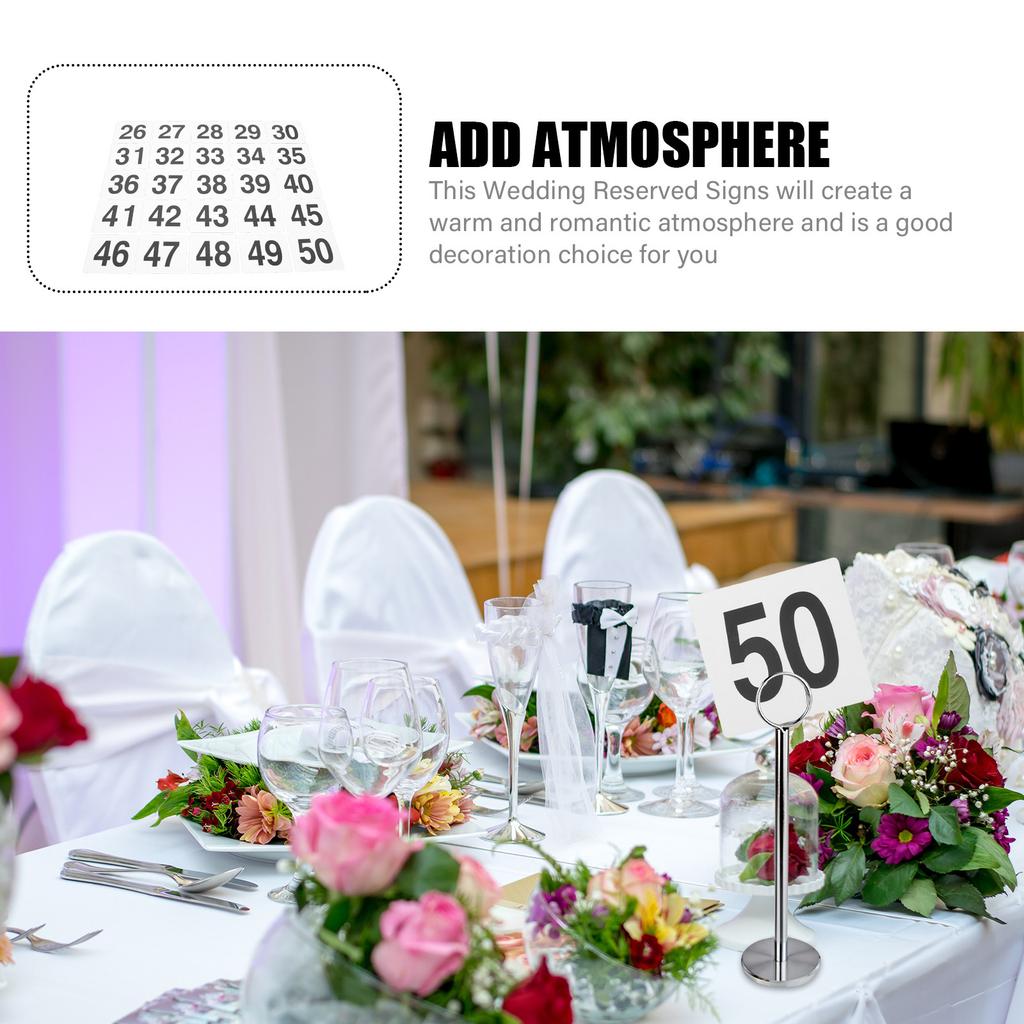 25 Segnaposto a Tenda Eleganti Segni Numerati per Disposizione Posti Matrimonio Marcatori Posti Riservati in Plastica Resistente