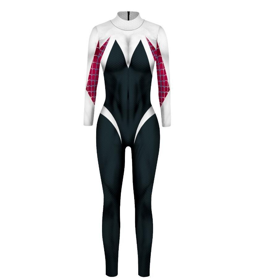 Halloween Spiderman Cosplay Jumpsuit Women's Slim Tights Bodysuit