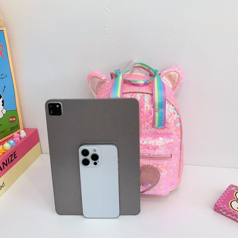 Backpack Unicorn Children Sequins Soft Material Toddlers School Travel Bags