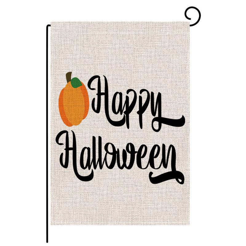 Autumn Pumpkin Maple Leaf Double-Sided Garden Flag - Creative Canvas Hanging Ornament