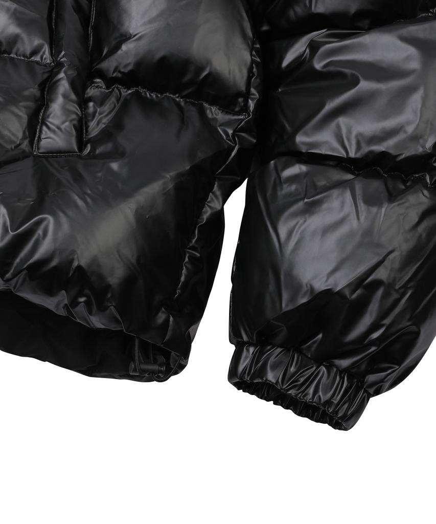 MUCENT Radien Metal Logo High-Neck Glossy Crop Padded Jacket (2 Colors)