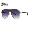 Funny oversized hollow sunglasses women high quality beach sunscreen glasses metal Internet celebrity sunglasses