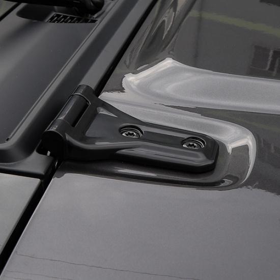2pcs Car Hood Engine Hinge Cover Trim Decor For Jeep Wrangler JL JLU 2018+ Black