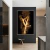 Canvas Prints Golden Powder Nude Woman Painting Sexy Posters Mosaic Wall Art Modern Pictures for Living Room Home Decoration