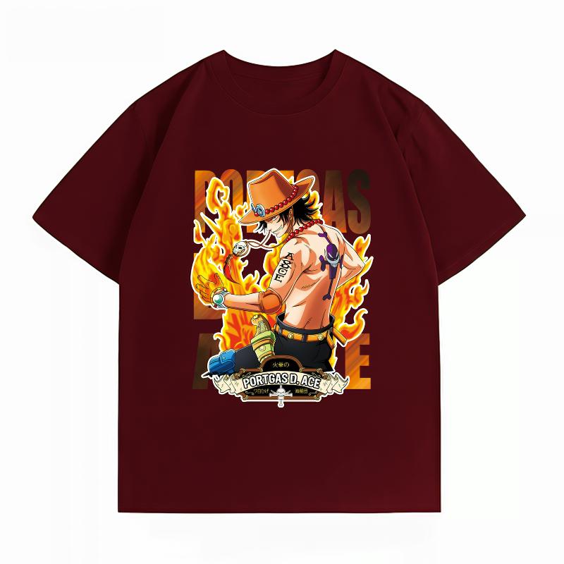 Unisexs Clothing New 100 Cotton Breathable Summer TShirt One Piece Ace Print Casual Streetwear Unisexs TShirt